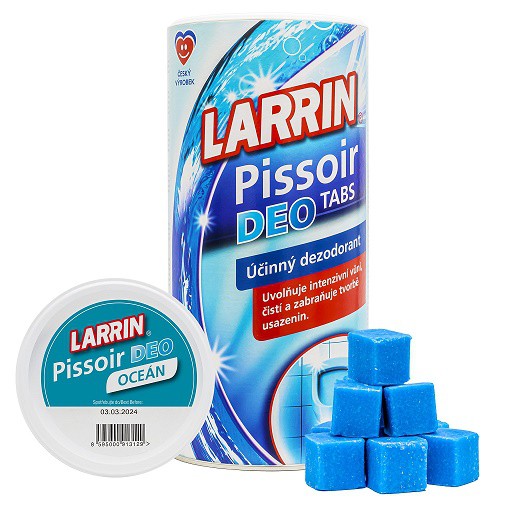 Larrin Pissoar deo Ocean 900g tuba | Čistící, dezinf.prostř., dezodoranty - Přípravky na WC - Závěsy na WC a pissoárové kostky